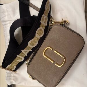 Marc Jacobs Brown Crossbody Bag with Gold Accents